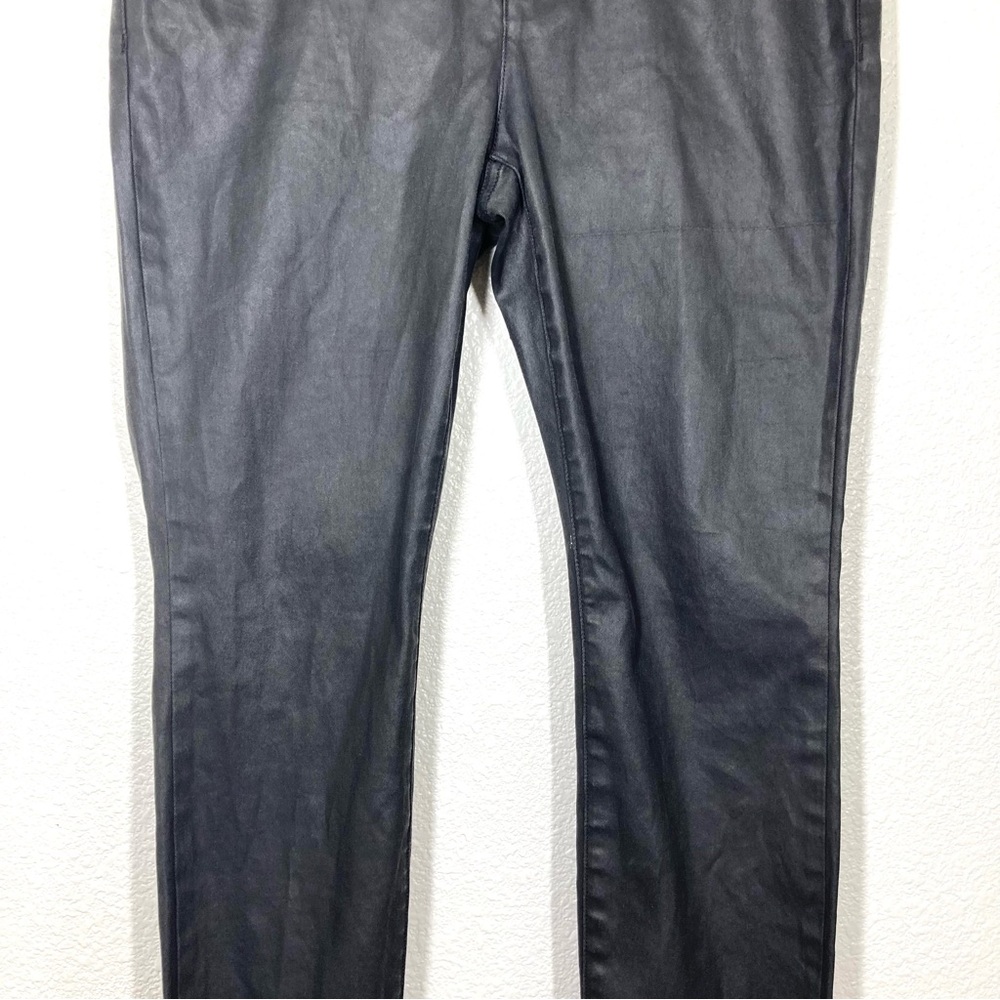 Eileen Fisher Waxed Black Jeans 10P Organic Cotton Coated Stretch Rock - Picture 7 of 16